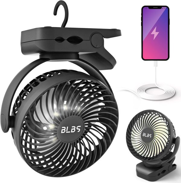 Camping Fan Led Lights black