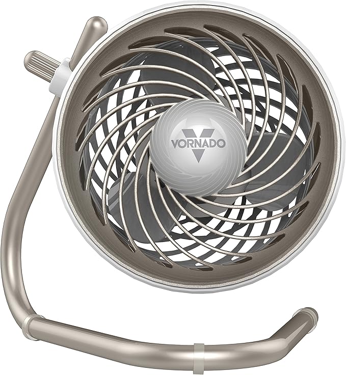 Pivot Clip Personal Air Circulator Fan with Multi-Surface Clip Portable Fan-Champagne front