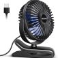 Portable Small USB Clip on Fan with Cord Powered Desk Fan-black