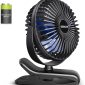 Portable Small USB Clip on Fan with Cord Powered Desk Fan-black blue