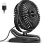 Portable Small USB Clip on Fan with Cord Powered Desk Fan-dark black